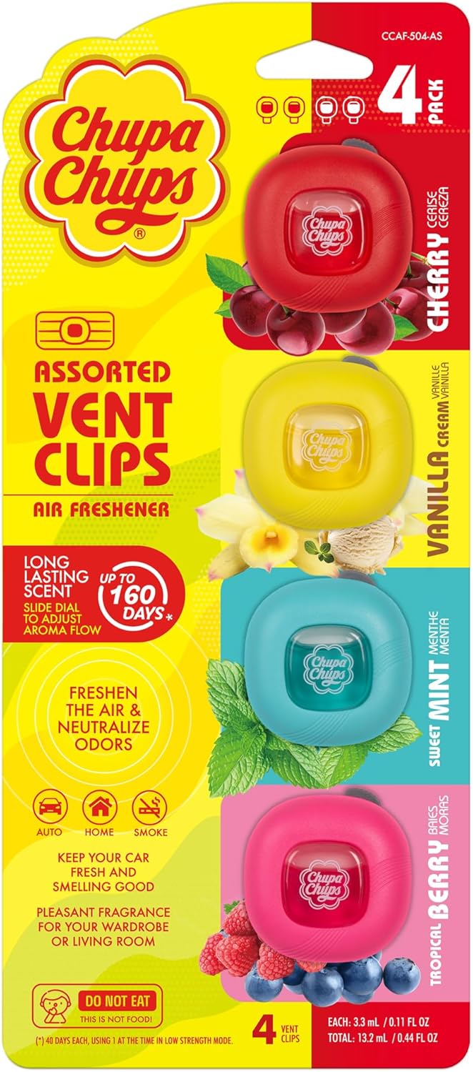 Chupa Chups - 4 Assorted Vent Clip Scents
