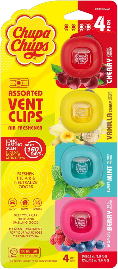 Chupa Chups - 4 Assorted Vent Clip Scents
